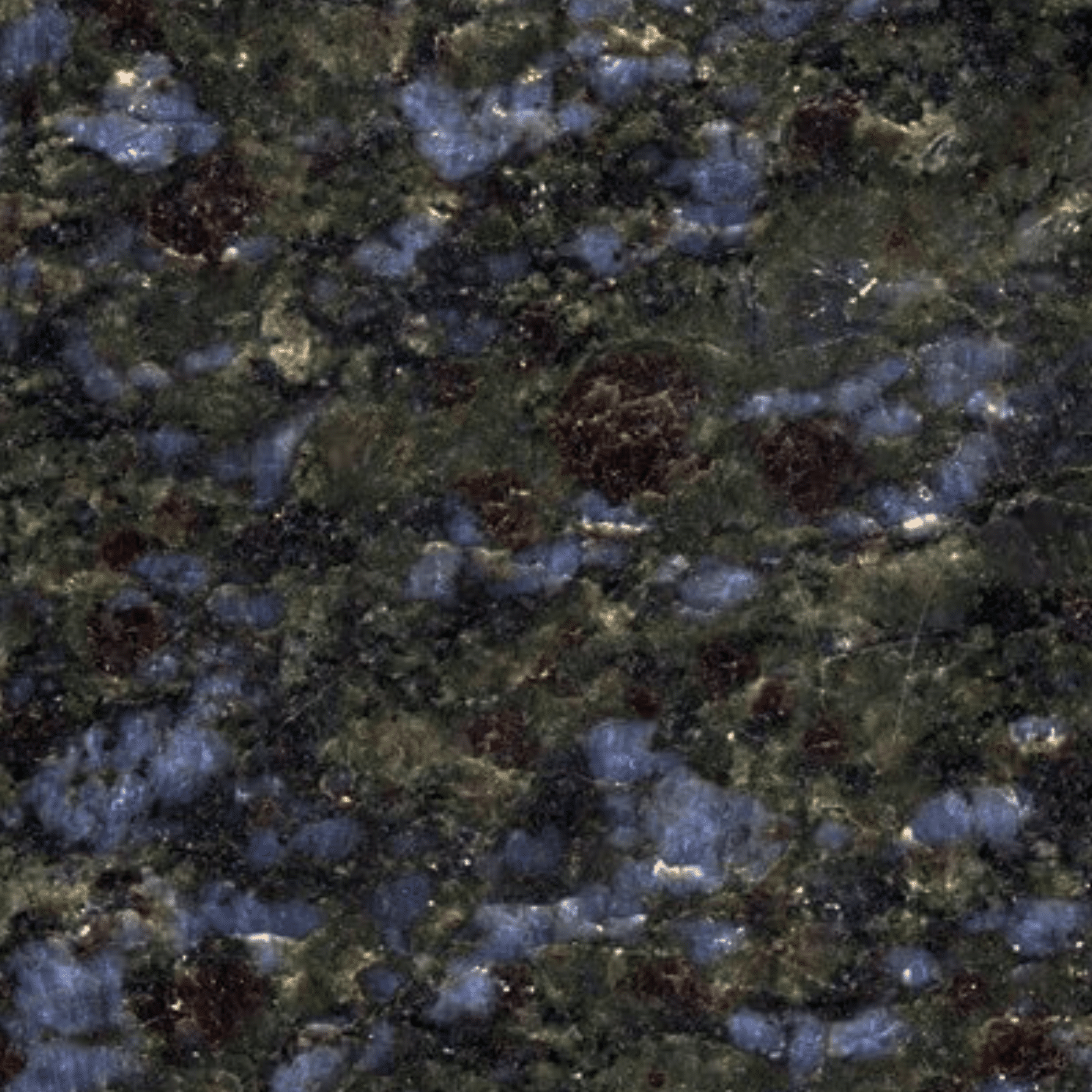 Butterfly Blue granite — polished swatch from Texas Lonestar Monuments