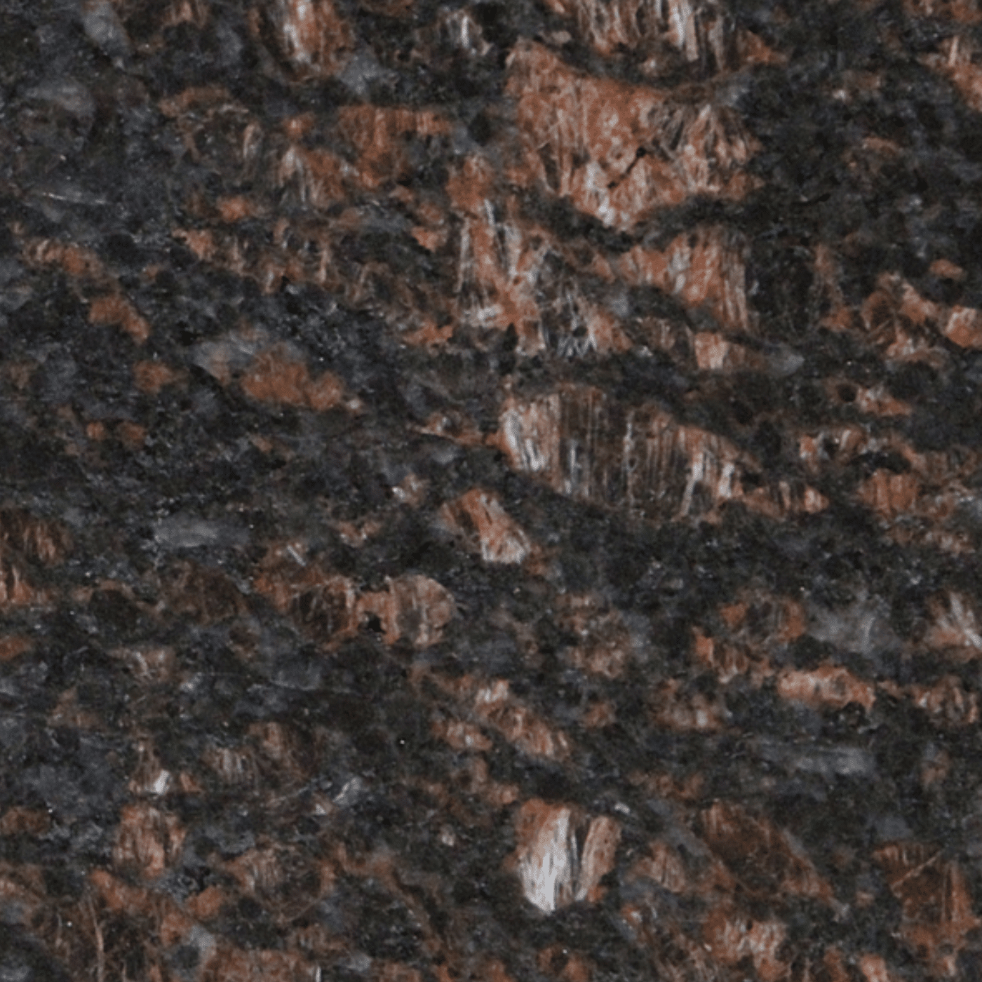 India Brown granite — polished swatch from Texas Lonestar Monuments
