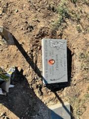 Granite flat marker with porcelain photo inlay